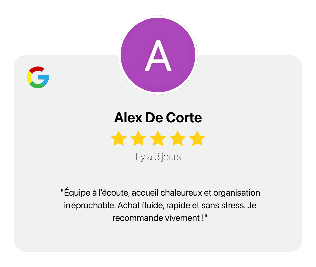 Avis client après une recherche de véhicule à La Réunion